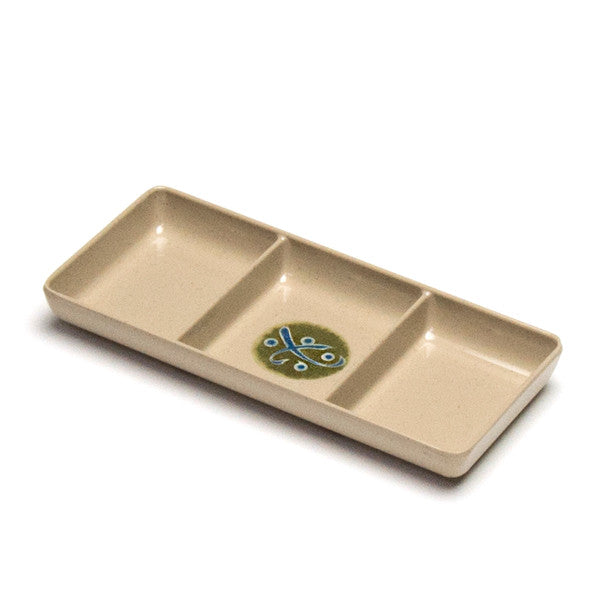 Melamine 3-Divided Sauce Plate, 12pc (Green)