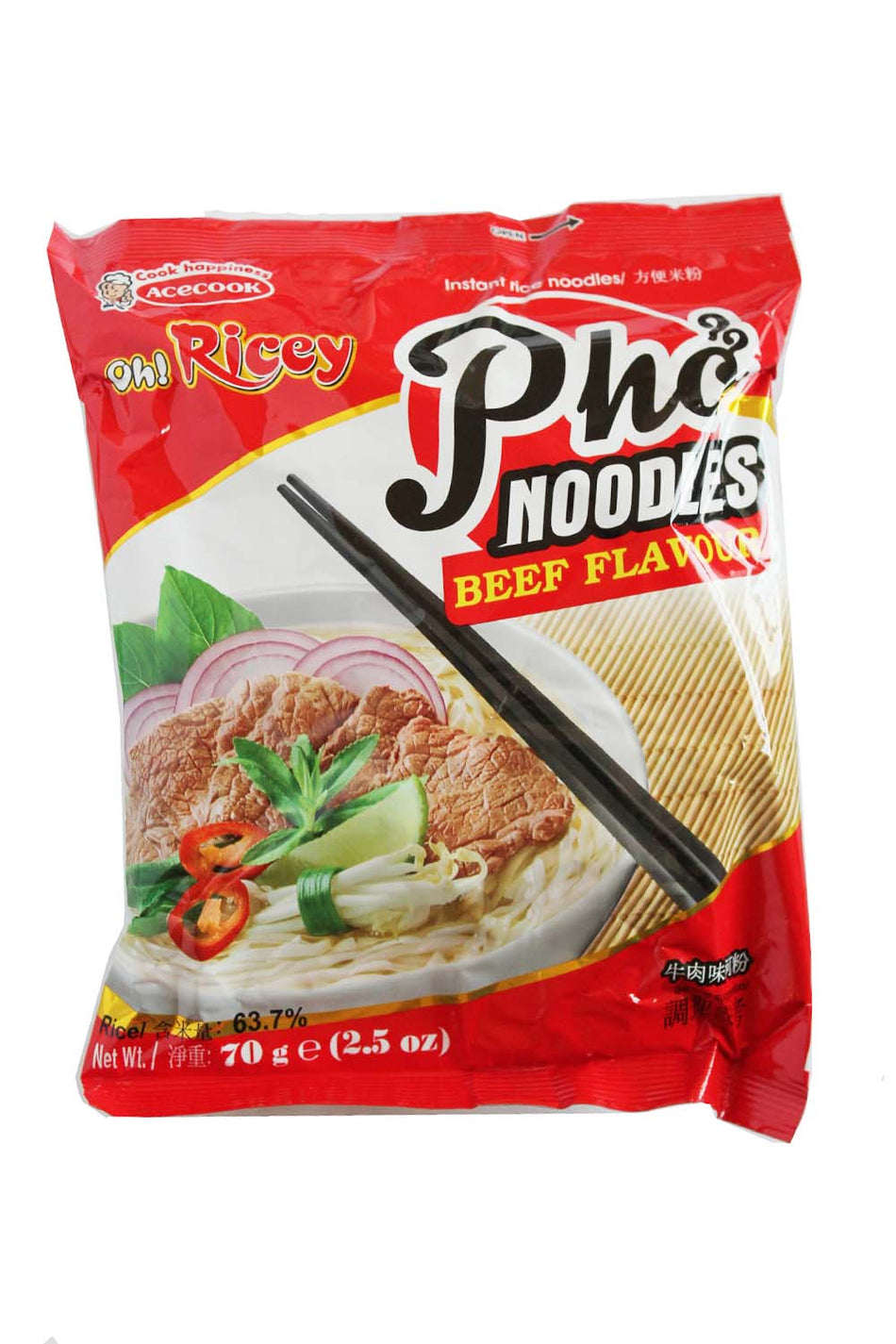 Acecook Pho  Beef flavor  instant Noodles