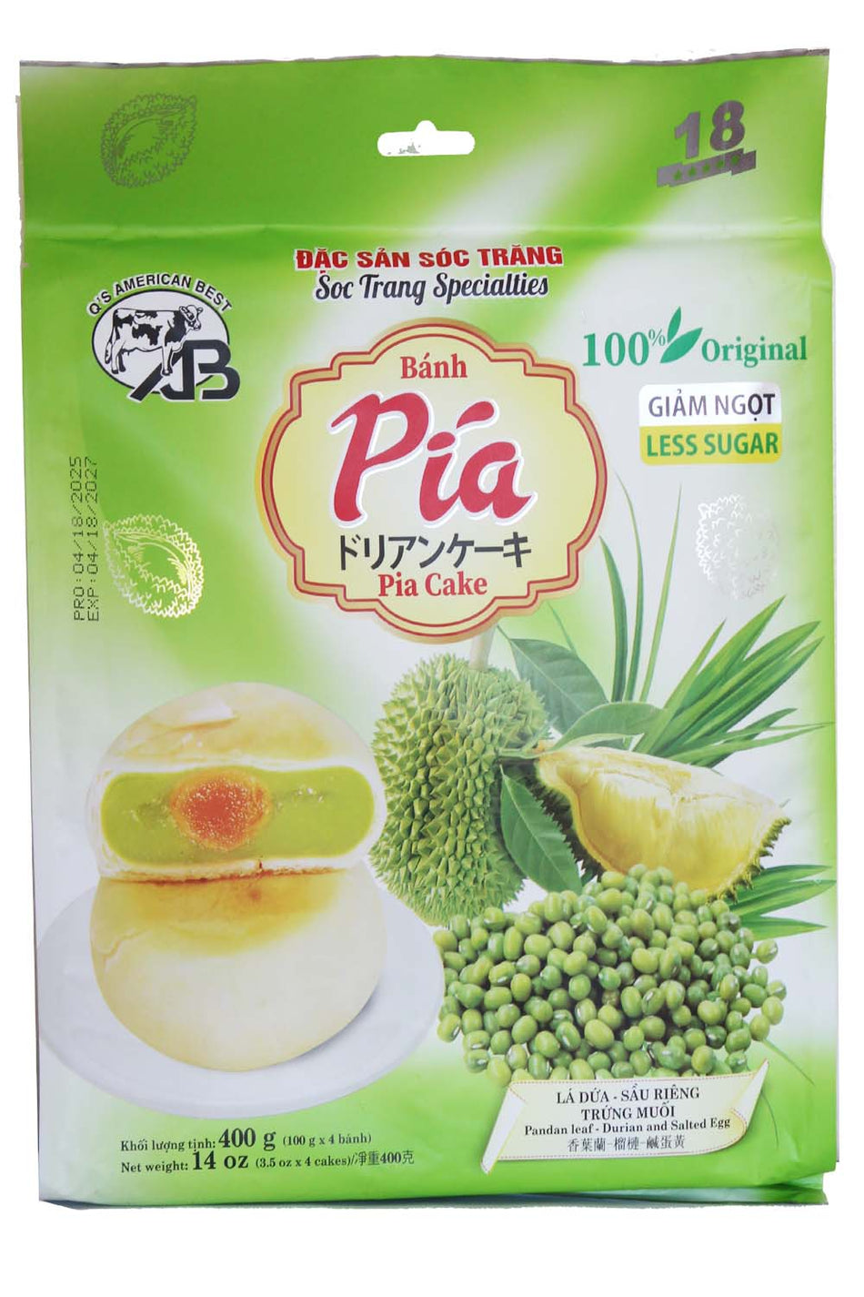 AB  Pandan leaf & Durian pia Cake