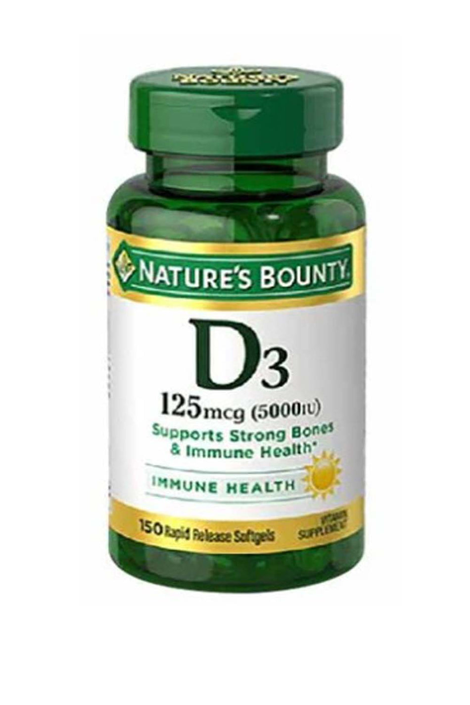 Nature's Bounty Vitamin D3 5000 IU, 125 mcg, 150 softgels